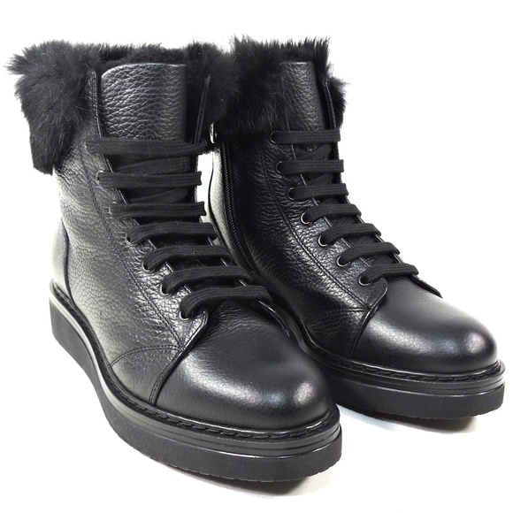 ALBERTO CICCIOLI 🇮🇹 WOMEN'S BLACK LEATHER COMFORT WINTER ANKLE BOOTIE - Picture 2 of 8